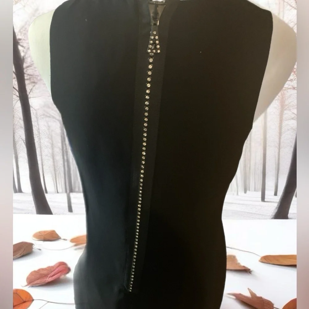 NWT S.L. fashions rhinestone studded zipper sheath dress‎ - Picture 10 of 12